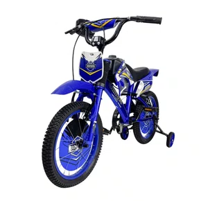 Bicicleta Infantil Moto Cross Aro 16 Azul Unitoys c/ Rodinhas