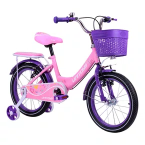 Bicicleta Love Aro 16 Rosa com Roxo com Rodinhas
