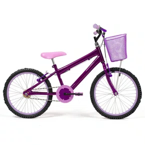 Bicicleta 20 Feminina Violeta Infantil Aro Alumínio Lilás