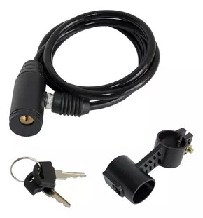 Cadeado trava Bicicleta Com Chave - 6mm X 1000mm Gta Preto