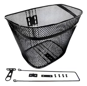 Cesta Para Bicicleta Preto Aramada Grande Aro 26 Completa