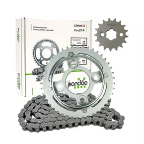 Kit Relação Transmissão Pandão Honda CG 125 Fan (2009-13) / Start (2014-15) - Aço 1045