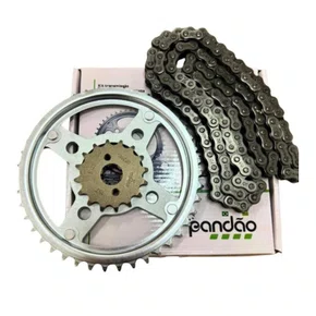 Kit Relação Transmissão Pandão Honda CG 160 Titan/Fan/Start (2016-2025) - Aço 1045