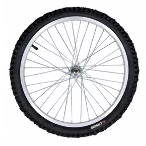 Roda Dianteira A20 Alumínio Natural Pneus + Câmaras de Ar