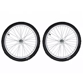 Par Roda Dianteira/Traseira A20 Alumínio Natural Pneu+Câmara