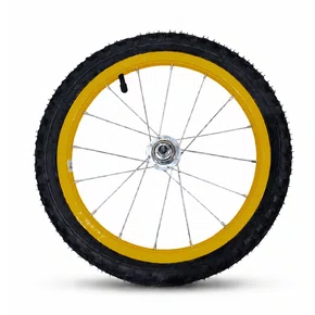 Kit Roda Traseira A16 Colorida Amarela Pneu+Câmara
