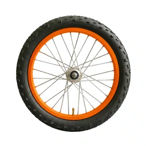 Kit Roda Traseira A16 Colorida Laranja Neon Pneu+Câmara