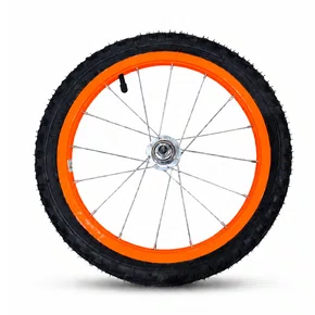 Kit Roda Traseira A16 Colorida Laranja Neon Pneu+Câmara