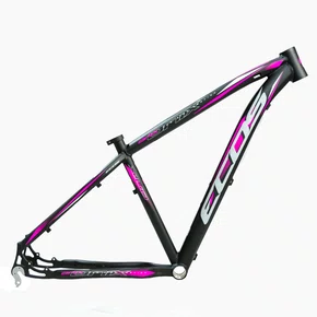 Quadro MTB 29" Tamanho 19 Alumínio Preto Fosco com Grafismo Rosa