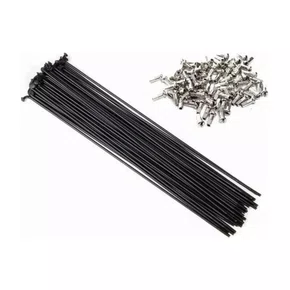 72 Raios Aço Preto 255 X 2.0 Fino c/Niples Aro 26 Bike