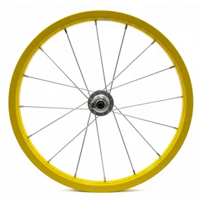 Roda Dianteira Aro 16 De Alumínio Amarelo para Bicicleta Infantil