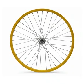 Roda Dianteira Aro 20 De Aluminio Amarela Cubo Esferado