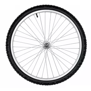 Roda Dianteira A24 Alumínio Natural Pneus + Câmaras de Ar
