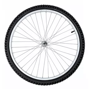 Roda Dianteira A26 Alumínio Natural Pneus + Câmaras de Ar