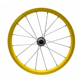 Roda Traseira Aro 16 De Aluminio Amarela Para Bicicleta Infantil