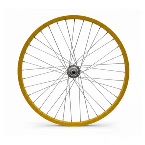 Roda Traseira Aro 20 De Aluminio Amarela Cubo Esferado