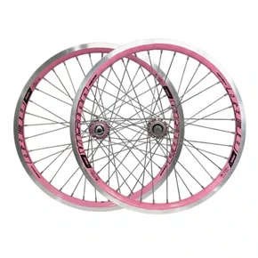 Rodas Dianteira e Traseira Aro 20 Aero Rosa