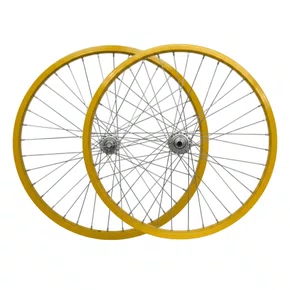 Rodas Dianteira e Traseira Aro 20 Aluminio Amarelo Cubo Aço