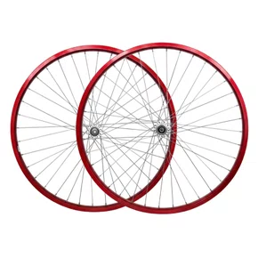 Rodas Dianteira e Traseira Aro 24 Aluminio Vermelha Cubo Esferado
