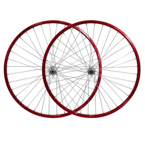 Rodas Dianteira e Traseira Aro 26 Aluminio Vermelho Raio Grosso