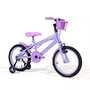 Bicicleta 16 Feminina Lilas Infantil Aro Alumínio Lilás