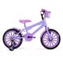 Bicicleta 16 Feminina Lilás Infantil Rodas Nylon Lilás