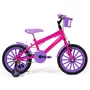 Bicicleta 16 Feminina Pink Infantil Rodas Nylon Lilás