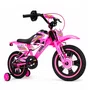 Bicicleta Infantil Moto Cross Aro 16 Rosa Unitoys c/ Rodinhas