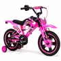 Bicicleta Infantil Moto Cross Aro 16 Rosa Unitoys c/ Rodinhas