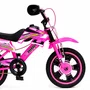 Bicicleta Infantil Moto Cross Aro 16 Rosa Unitoys c/ Rodinhas