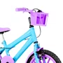 Bicicleta 16 Feminina Azul Claro Infantil Rodas Nylon Lilás