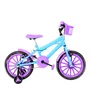 Bicicleta 16 Feminina Azul Claro Infantil Rodas Nylon Lilás