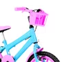 Bicicleta 16 Feminina Azul Claro Infantil Rodas Nylon Rosa