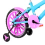 Bicicleta 16 Feminina Azul Claro Infantil Rodas Nylon Rosa