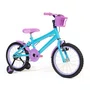Bicicleta 16 Feminina Azul Claro Infantil Aro Aluminio Lilás