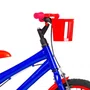 Bicicleta 16 Masculina Azul Infantil Aro Alumínio Vermelho