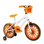 Bicicleta 16 Masculina Branca Infantil Rodas Nylon Laranja