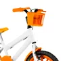Bicicleta 16 Masculina Branca Infantil Rodas Nylon Laranja