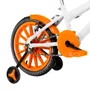 Bicicleta 16 Masculina Branca Infantil Rodas Nylon Laranja