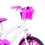Bicicleta 16 Feminina Branca Infantil Rodas Nylon Pink