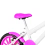 Bicicleta 16 Feminina Branca Infantil Rodas Nylon Pink