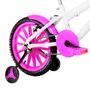 Bicicleta 16 Feminina Branca Infantil Rodas Nylon Pink