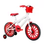 Bicicleta 16 Feminina Branca Infantil Rodas Nylon Vermelha