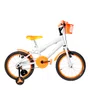 Bicicleta 16 Masculina Branca Infantil Aro Alumínio Laranja