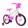 Bicicleta 16 Feminina Branca Infantil Aro Alumínio Pink