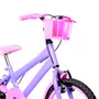 Bicicleta 16 Feminina Lilas Infantil Aro Alumínio Rosa