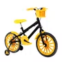 Bicicleta 16 Masculina Preta Infantil Rodas Nylon Amarelo