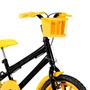 Bicicleta 16 Masculina Preta Infantil Rodas Nylon Amarelo