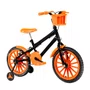 Bicicleta 16 Masculina Preta Infantil Rodas Nylon Laranja