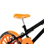 Bicicleta 16 Masculina Preta Infantil Rodas Nylon Laranja